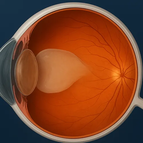 ilustração de DVP descolamento do vítreo posterior