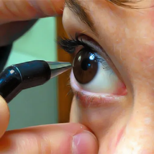 Imagem de um exame oftalmológico (exame ocular) de Paquimetria – exame que mede a espessura da córnea com precisão, realizado nos hospitais de olhos da Rede Vision One.