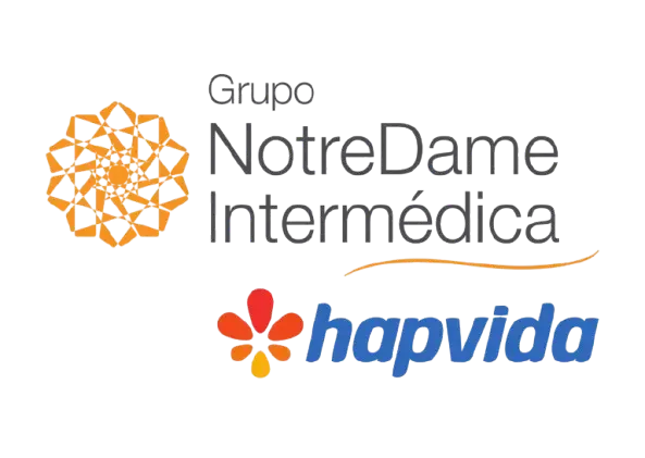 Logotipo da NotreDame Intermédica Hapvida, convênios e planos de saúde aceitos nos hospitais de olhos da rede Vision One.