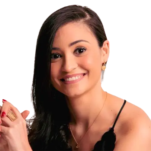 Dra. Camila Tavares olhando para frente, posando em um retrato colorido, em uma foto profissional, realizada para Oftalmo Città Clínica de Olhos , em Rio de Janeiro, RJ