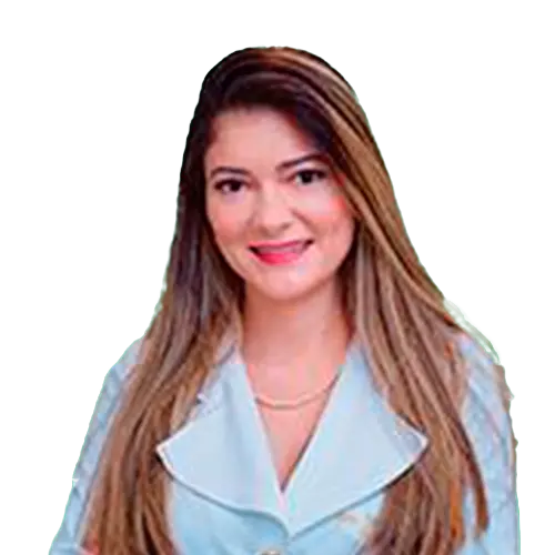 Dra. Jordanna Andrade olhando para frente